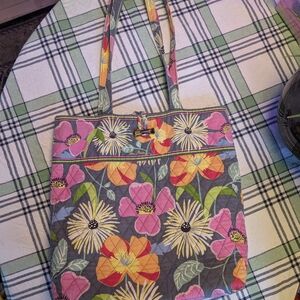 Vera Bradley Jazzy Blooms Quilted Tote Bag - Retired Print